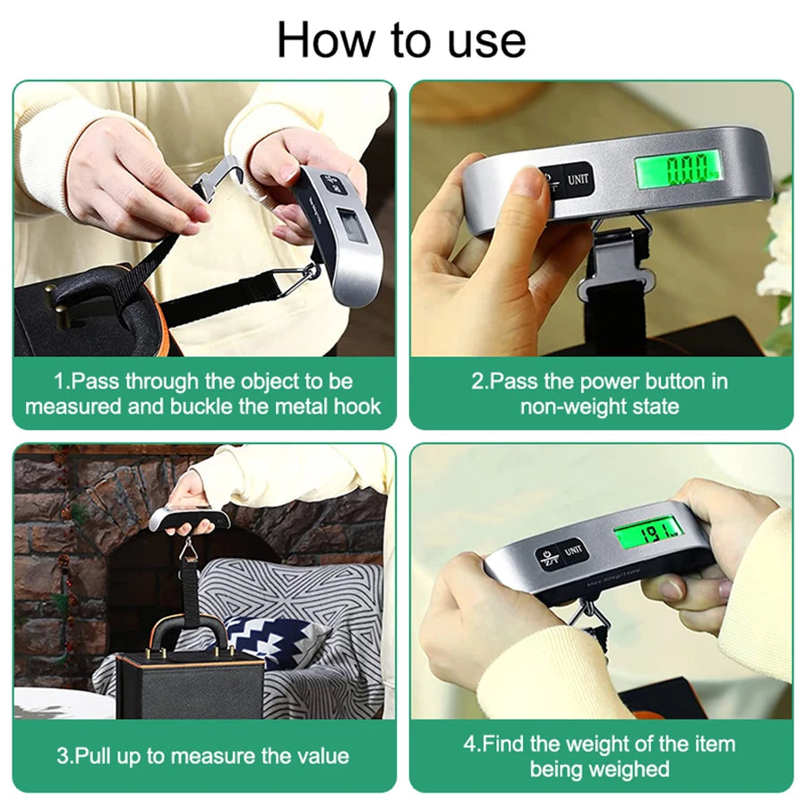 10g-50kg Portable Scale Digital LCD Display Electronic Luggage Hanging Suitcase Travel Weighs Baggage Bag Weight Balance Tools