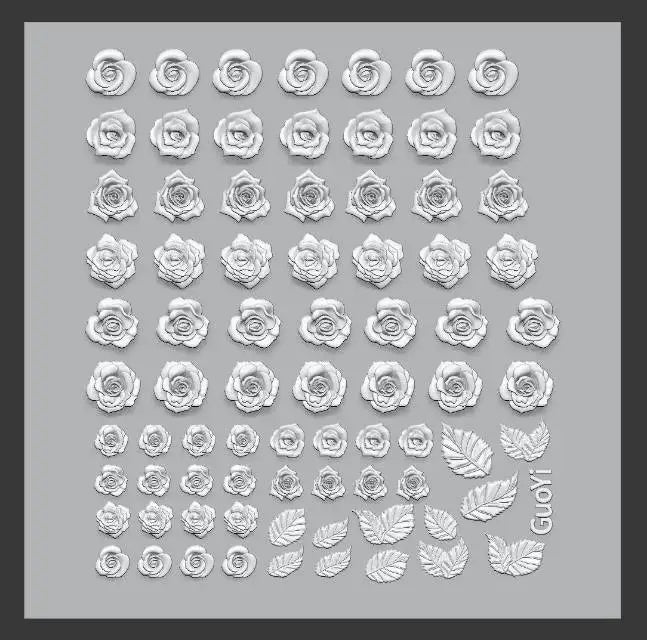 1pc Bowknot Candles Jellyfish Shell Rose Leaf  3D Acrylic Mold Nail Art Decoration Nails DIY Design Silicone  Nails Mold