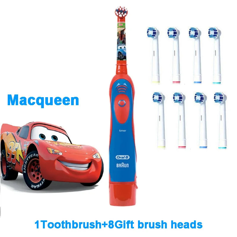 Oral B Electric Toothbrush Soft Bristle Protect Gum for Kid Waterproof Timer Teeth Brush with Extra Supplement Brush Head Refill