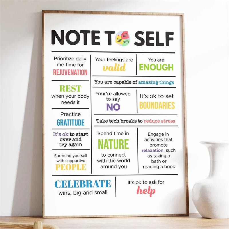 Mental Health Poster Encouragement Prints Calm Corner Canvas Painting Therapy Wall Art Picture Classroom Home Decoration