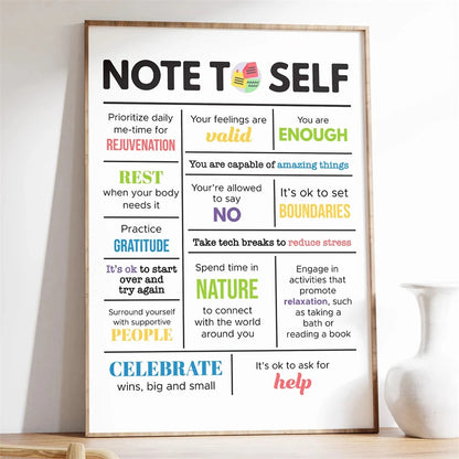 Mental Health Poster Encouragement Prints Calm Corner Canvas Painting Therapy Wall Art Picture Classroom Home Decoration