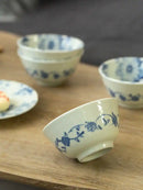Household Ceramic Tableware Set Japanese Style Simple Restaurant Sushi Plate Circular Flower Patterns Fruit Plates