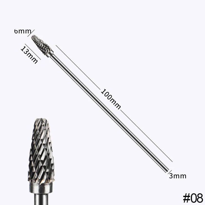 Extra Long 100mm Rotary Rasp File Carving Grinder Abrasive Tools Carbide Burr Alloy Bits Milling Cutter Drill For Metal Wook