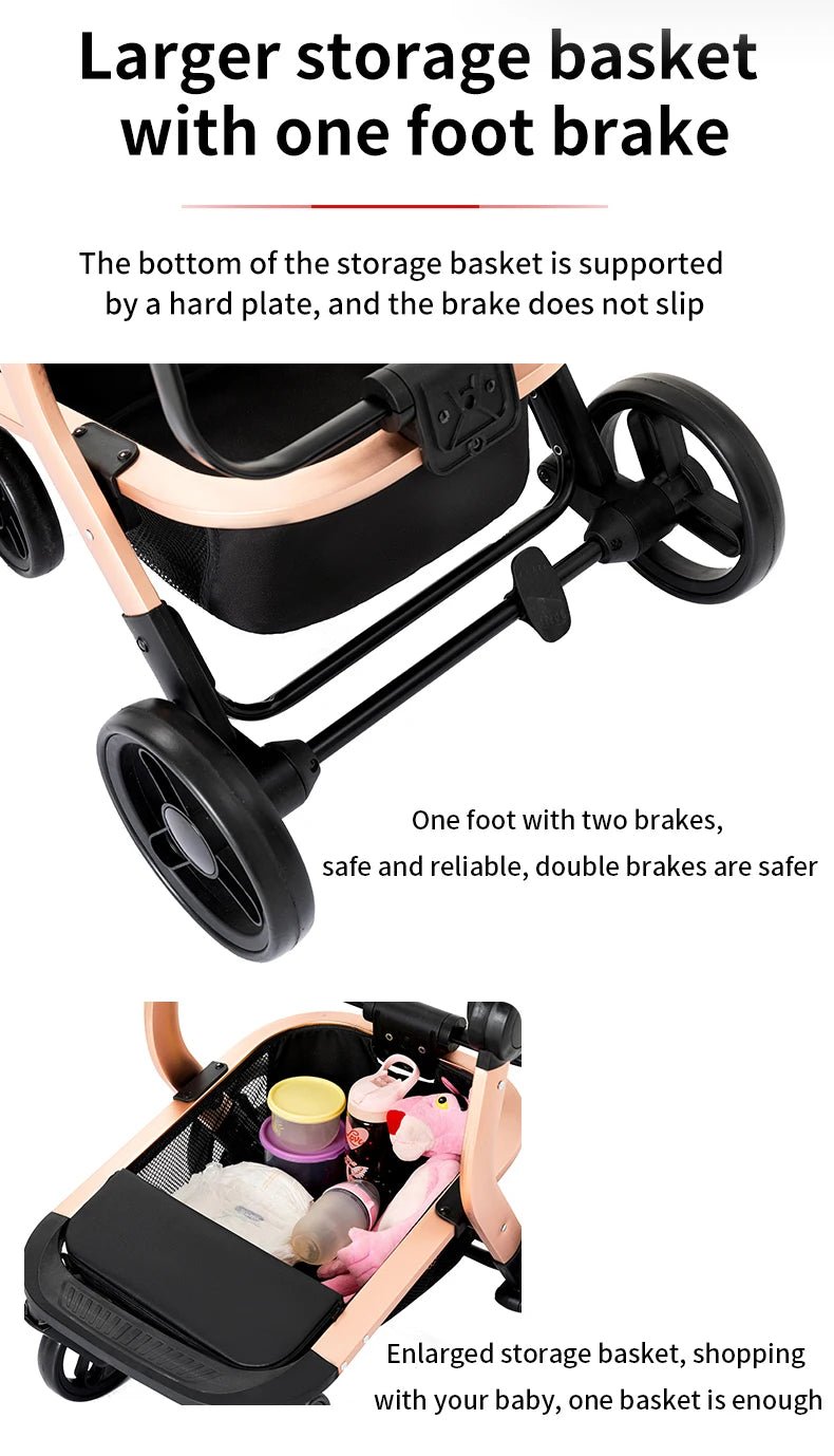 Cochecitos 3 en 1, cochecito de bebé, asiento de coche, cochecito de viaje, cochecito para recién nacidos, paisaje alto, artículos para madres, niños y bebés.