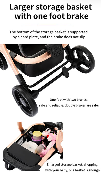 Cochecitos 3 en 1, cochecito de bebé, asiento de coche, cochecito de viaje, cochecito para recién nacidos, paisaje alto, artículos para madres, niños y bebés.