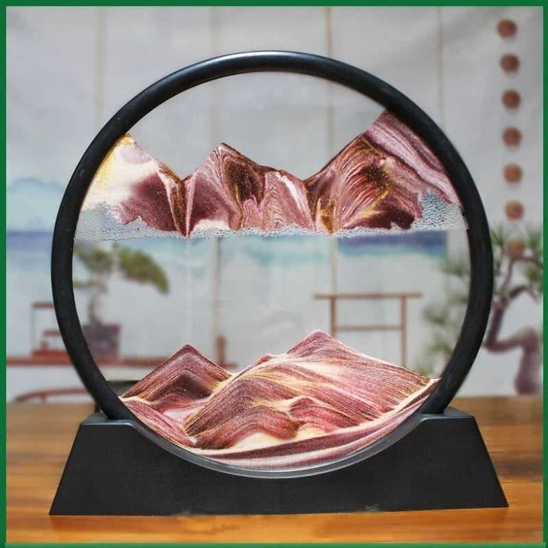 3D Hourglass Quicksand Moving Sand Art Picture Round Glass Deep Sea Sandscape Craft Flowing Painting Office Home Decor Gift New