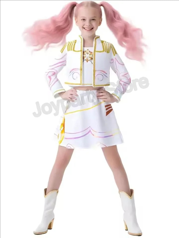 Children Girls Movie Kpop Mira Cosplay Costume Print Demon Hunters Zoey Rumi Cosplay Carnival Show Clothes Kids Girl Huntrix Set