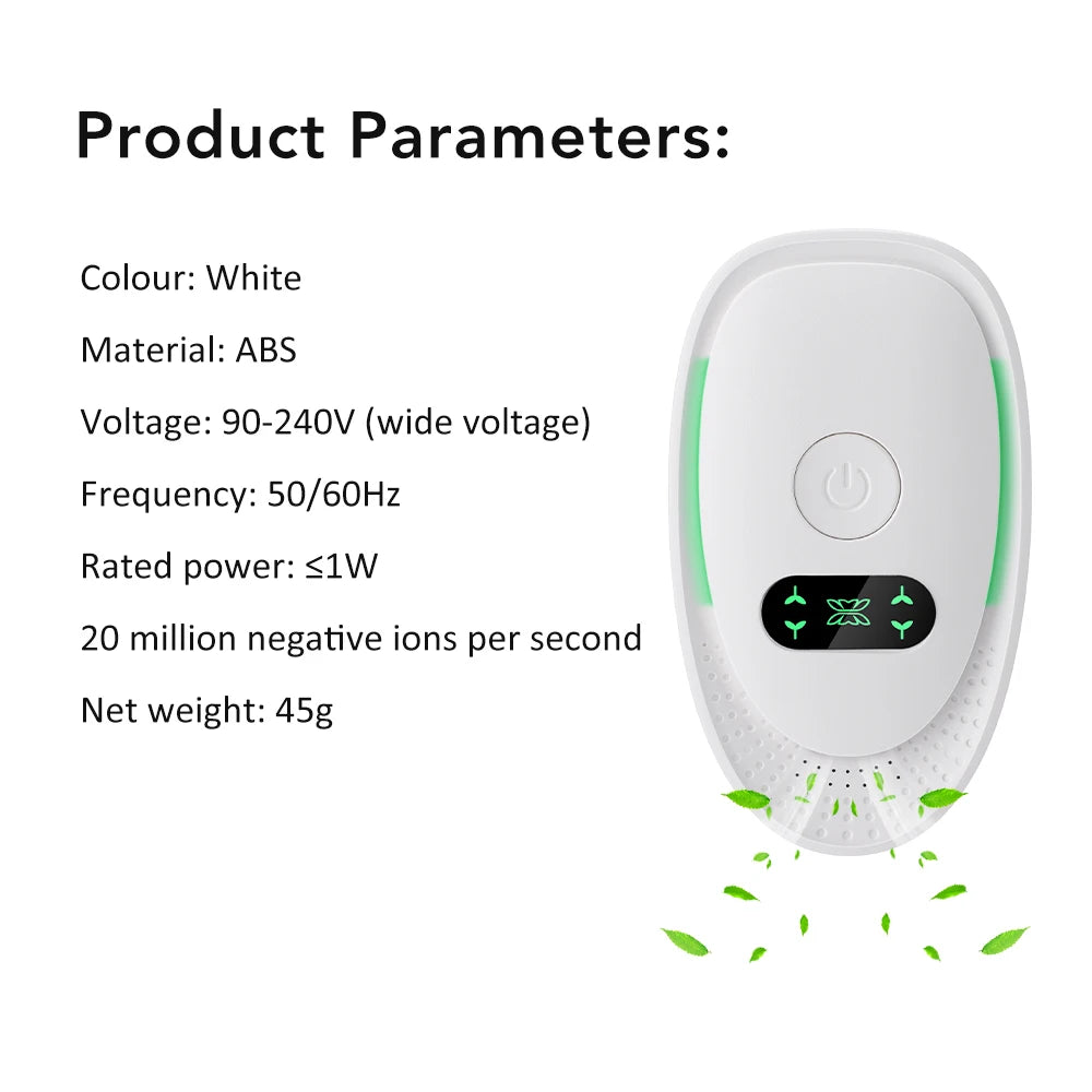 Air Purifier Plug In Negative Ion Ionizer Air Purifier for Household Quiet Operation Ionizer Mini Air Cleaner Toilet Deodorant