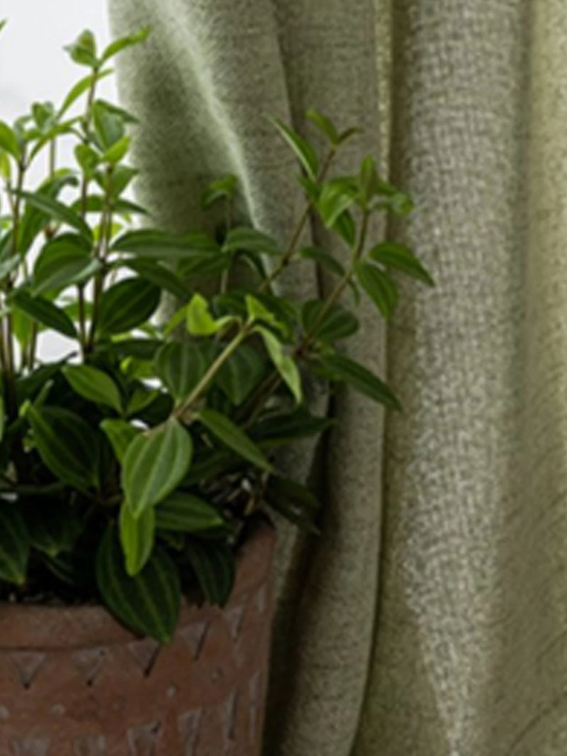 Spring and summer Japanese matcha, green cotton and linen curtains sheer curtains, opaque curtains, luxurious linen for bedrooms