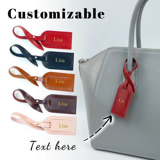 Customized name PU leather high-end and simple suitcase accessories, luggage tags, boarding passes, identification plates