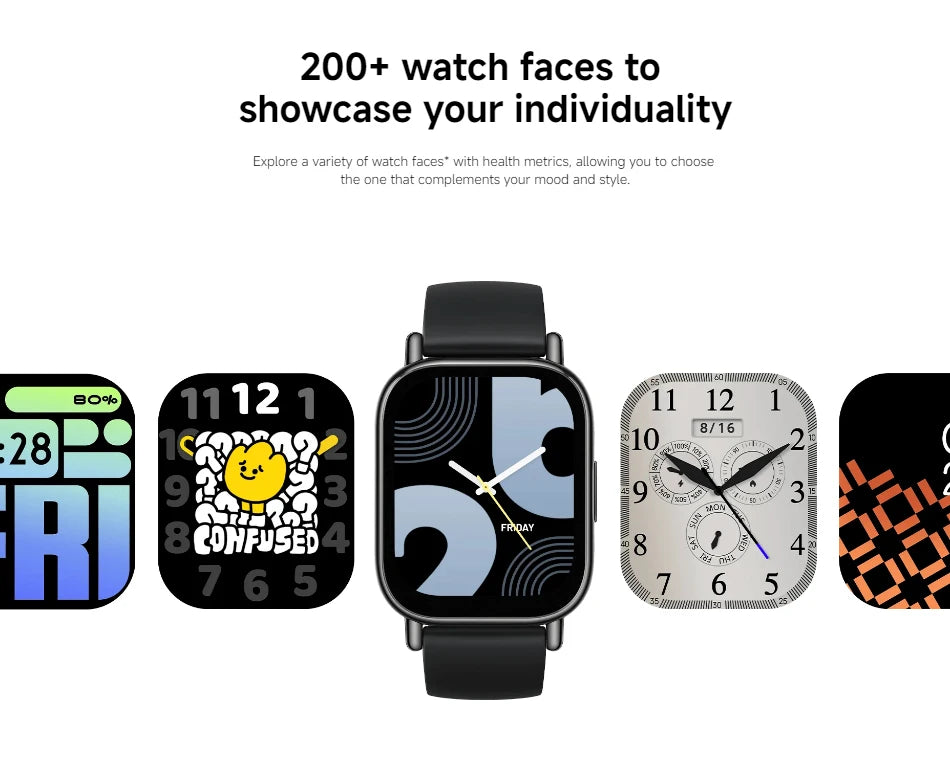 Global Version Xiaomi Redmi Watch 5 Lite 1.96'' AMOLED display 18-Day Battery life Built-in GNSS 5ATM Bluetooth® calling