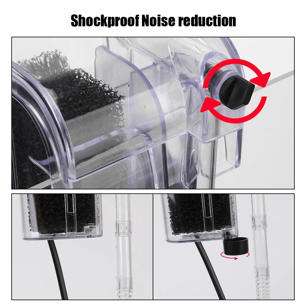 Purificador de agua sumergible con oxígeno, minibomba de agua, filtro para acuario, 250 l/h, enchufe UE/EE. UU., accesorios para acuario.