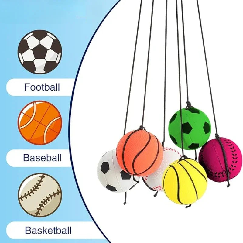 1-20PCS Reaction Training Bouncy Ball Set with Wrist Strap, 1 to 20 Pieces for Hand-Eye Coordination, Kids' Outdoor Sports and Fitness