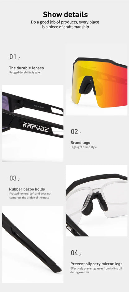 Men Women Polarized 4 Lens Sunglasses Cycling Bike Glasses Bicycle MTB Goggle Outdoor Sport Eyewear Anti-Glare Uv400 Equipment