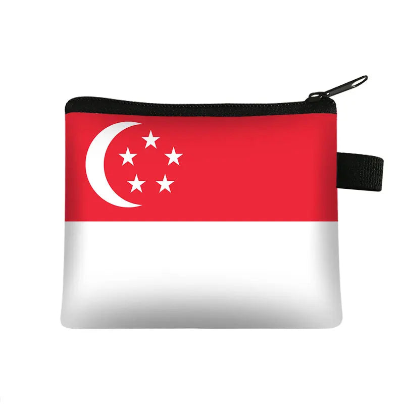 National Flag Print Coin Purses Algeria Spain Haiti Israel Women Wallet Saudi Arabia Men Purse Small Handbag Money Coin Bags