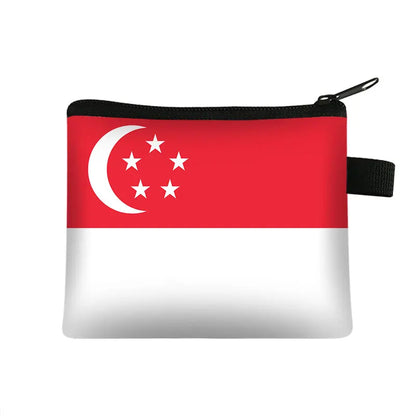 National Flag Print Coin Purses Algeria Spain Haiti Israel Women Wallet Saudi Arabia Men Purse Small Handbag Money Coin Bags