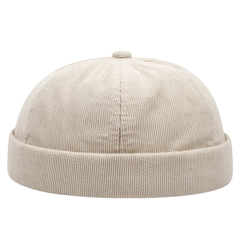 Spring And Summer New Casual Landlord Hat Street Melon Skin Tide Hats Without Brim Retro Hip Hop Cap Men And Women Universal Cap