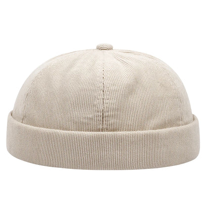 Spring And Summer New Casual Landlord Hat Street Melon Skin Tide Hats Without Brim Retro Hip Hop Cap Men And Women Universal Cap