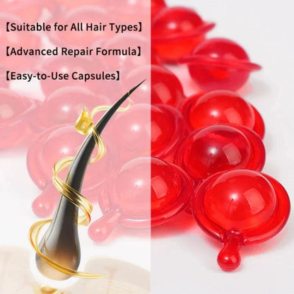 Cápsula de vitaminas para el cabello Aceite de queratina Restauración rápida Cuidado del cabello suave y brillante Nutrir Reparar el cabello dañado Tratamiento para la división Producto