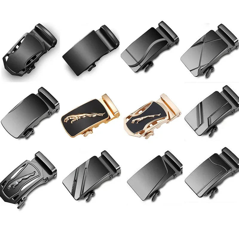 Men's Leather Belt Buckle Single Knot Casual Cross-border Style 4.0 Automatic Width 3.5cm