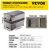 SucceBuy 20L 22L 35L 45L 55L Car Refrigerator Mini Fridge Freezer Portable Compressor Cooler 12/24V DC 110-240V Ice Box