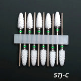 10pcs Ceramic Nail Drill Bits Set, Electric Manicure & Pedicure Milling Cutter, For Nail Polishing Machine