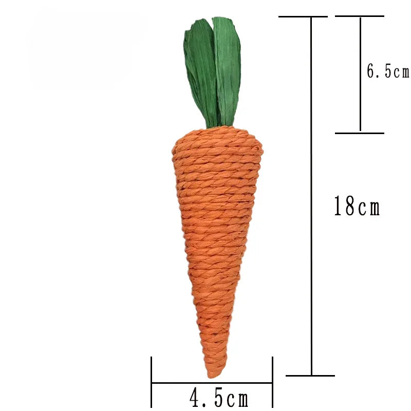 Small Animal Chewing Toys Carrot Eggplant Corn Plant Woven Toy for Rabbit Bunnies Hamster Molars Sticks Pet Toys Pet Accessories