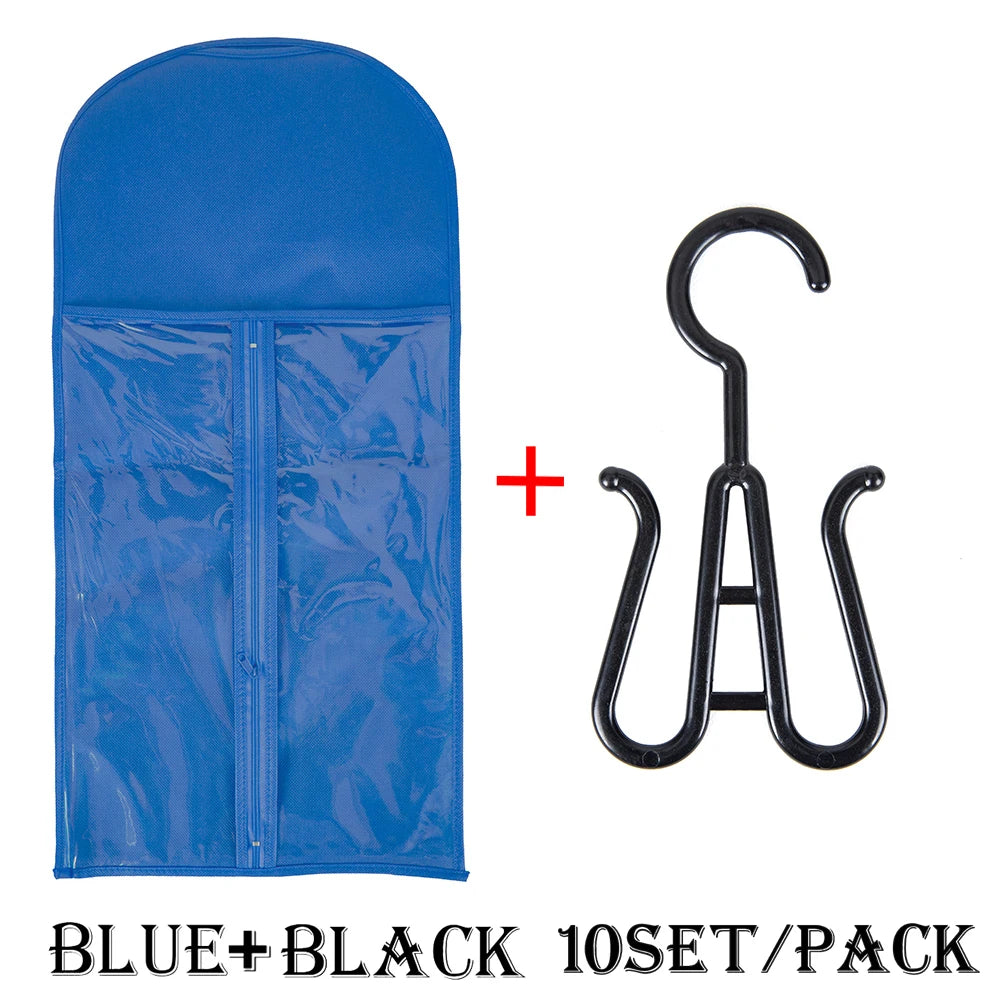 5/10 conjunto saco de armazenamento de peruca longa titular caso extensões de cabelo saco de armazenamento com cabide para peruca saco de armazenamento de extensão de cabelo com cabide