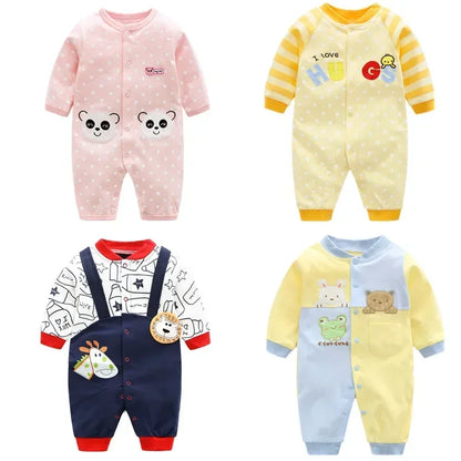 Ropa de bebé primavera 2024, ropa de algodón para niñas de 0 a 12 meses, monos de otoño para recién nacidos, monos cómodos para bebés, mamelucos para bebés niños