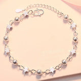 925 Sterling Silver Pearl Bracelet for Women, French Bracelets, Blue Crystal, Wedding Party Jewelry, Luxury Designer, Fashion 
