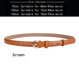 Women's belt genuine leather fashion casual simple everything matching decoration cowhide pants belt white jeans small belt