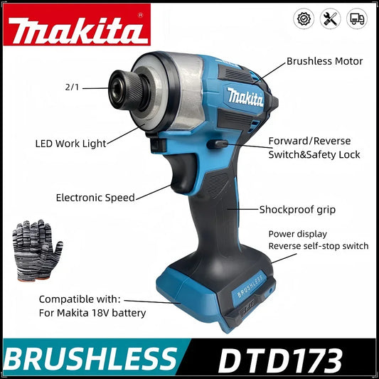 Makita DTD173 18v Lithium Japan Imported Domestic Version Brushless Impact Driver Power Tool Multi-function Tool