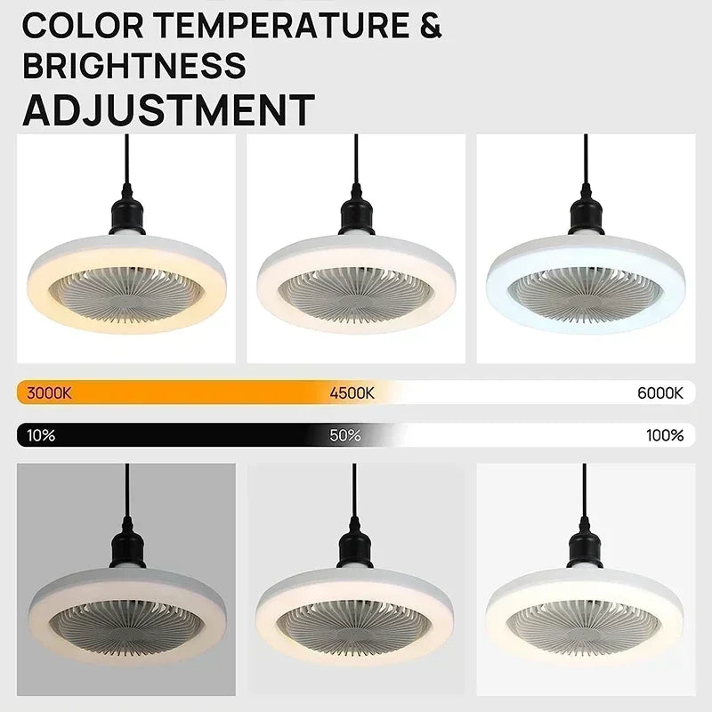 Smart 2 In 1 Ceiling Fan With Remote Control Lighting E27 Conversion Base  Lighting Base Suitable for Bedroom and Living