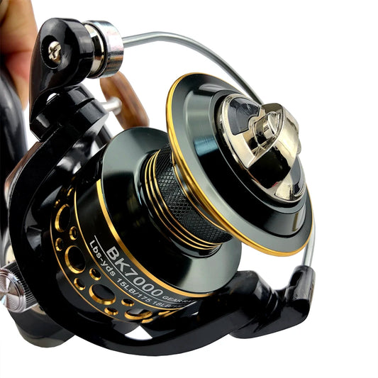 Carrete de spinning ultraligero de 2000 a 7000 lb, arrastre máximo de 12 kg, relación de aspecto 5,2:1/4,7:1, para pesca de surfcasting, jigging en agua salada.