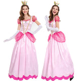 New Princess Dress Palace Party Queen Skirt Pink Peach Blossom Clothes Anime Halloween Costumes for Women