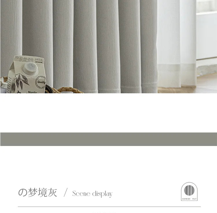 French Chenille Cream White Velvet Curtain Modern Simple Blackout Curtains for Living Dining room Bedroom Tulle Customization