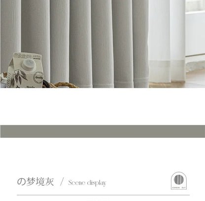 French Chenille Cream White Velvet Curtain Modern Simple Blackout Curtains for Living Dining room Bedroom Tulle Customization
