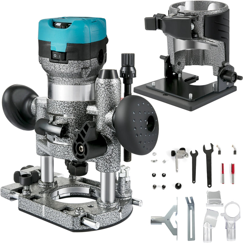 VEVOR Wood Router Machine Electric Trimmer 710W 33000RPM Power Carpentry Tool for Woodworking Trimming Grooving Carving Milling