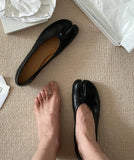 Fashion Soft Leather Split Toe Women Tabi Ballet Flats Spring Autumn Comfortable Walking Lazy Loafers Casual Girls Dance Shoes