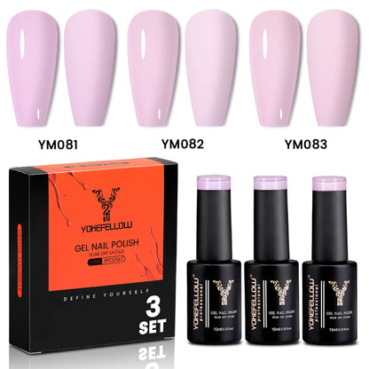 NEW YOKEFELLOW 10ml Crystal Jelly Nude Red Pink Gel Nail Polish Transparent Semi-permanent UV Gel Nail Art Soak Off Gel Varnish