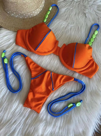 RUOTONGSEPT Nuevo conjunto de bikini push up sexy para mujer, traje de baño de cintura baja para mujer, traje de baño de dos piezas para playa 2023