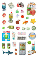 6pcs Glitter Stickers Y2K DIY Toploader Scrapbooking Journal Decor Stickers for Phone Kawaii Transparent PET Stickers Gift