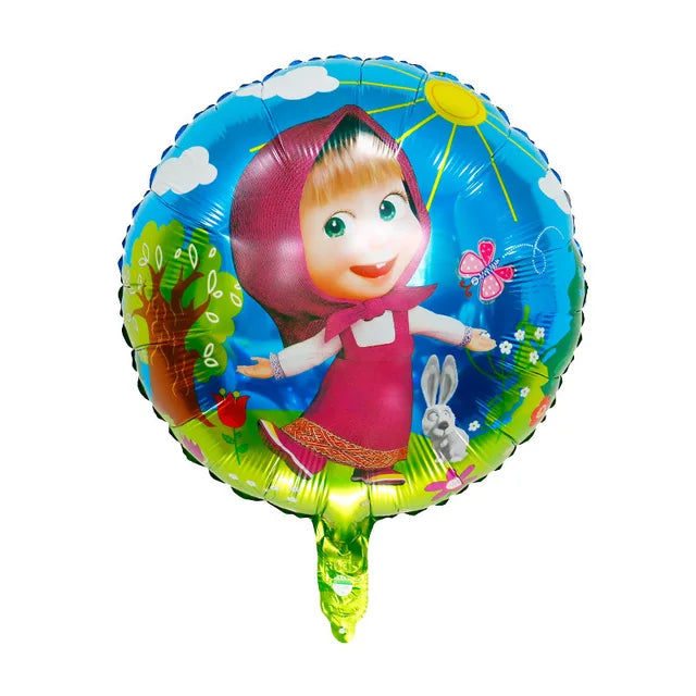 Disney Mashas and Bear Balloon Set, Cartoon Decoration, Birthday Party Supplies, Baby Shower Decor, Toddler Toy Gift, Kids 