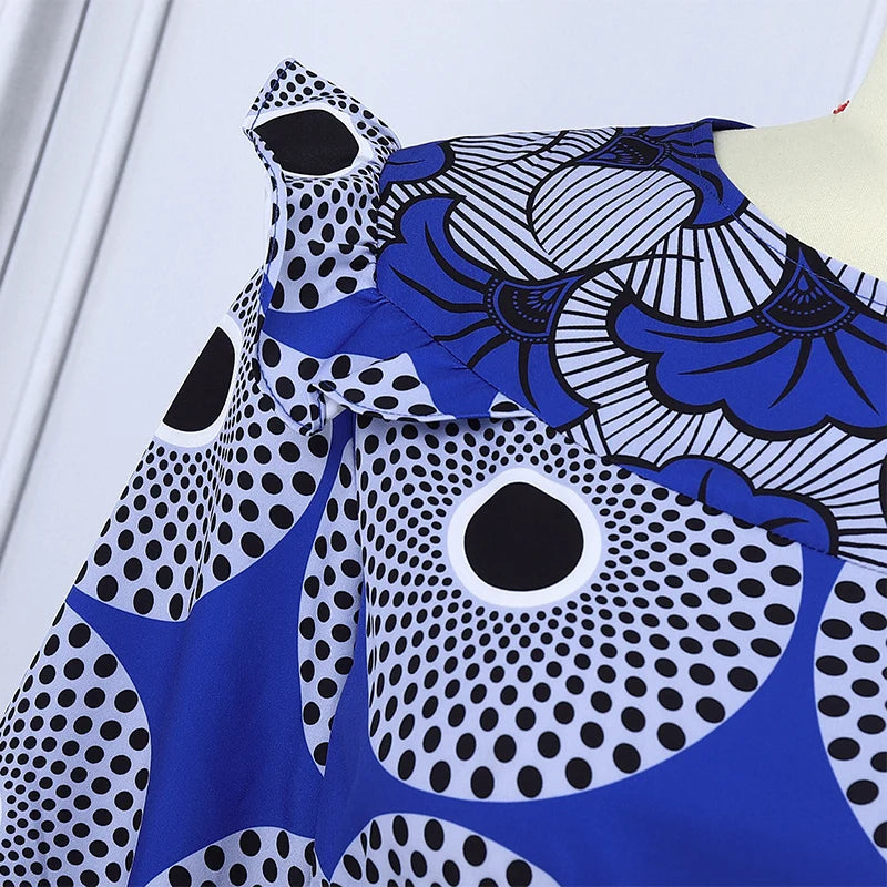 Vestido largo con estampado bohemio VONDA de talla grande 5XL para mujer, manga larga tipo farol, elegante, cuello en V, para vacaciones