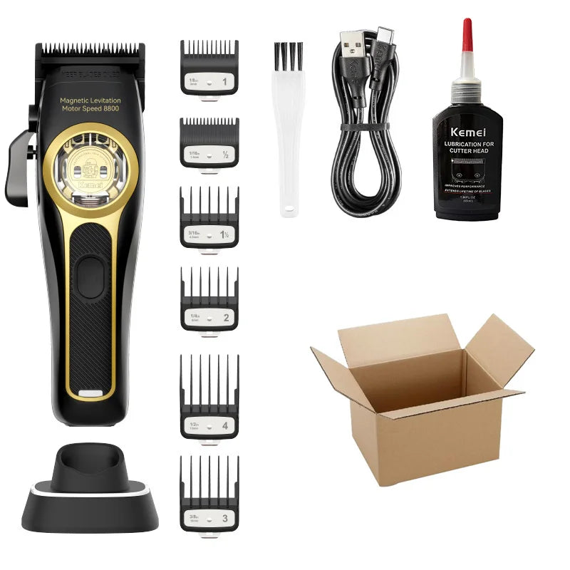 Kemei KM-2373 Baber Hair Clipper Professional Hair Cutting Machine With Charging Base For Men Electric Hair Trimmer Men Gift
