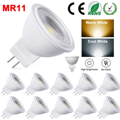1/2/4/6/10 pçs 3w 5w mr11 lâmpadas led ac/dc12v economia de energia gu4.0 bifin holofotes lâmpada interior iluminação doméstica lâmpada halógena