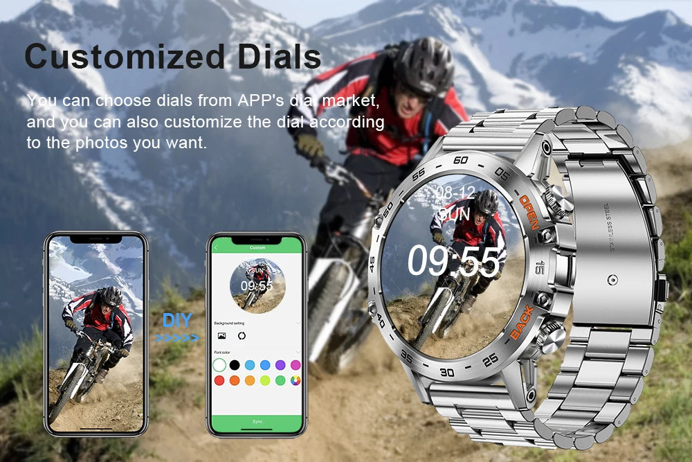 MEVADEN 1.39 inch Bluetooth Call Smart Watch Men Sports Fitness Tracker Watches IP67 Waterproof Smartwatch for Android IOS MD52