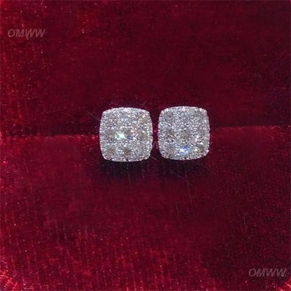 Pendientes geométricos sencillos y delicados, pendientes de piedras preciosas de colores de moda, tendencia de moda masculina, pendientes de circonita de alta calidad. 
