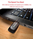 SanDisk USB 3.2 USB Flash Drive 64GB Pen Drive Memory Stick CZ410 Preto U Disco Mini Pendrive
