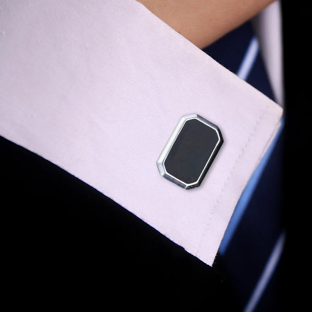 1Pair French Square Cufflinks Fashion Men's Business Banquet Suit Shirt Cuffs Buttons Luxury Wedding Cuff Links Gifts 2024 Trend